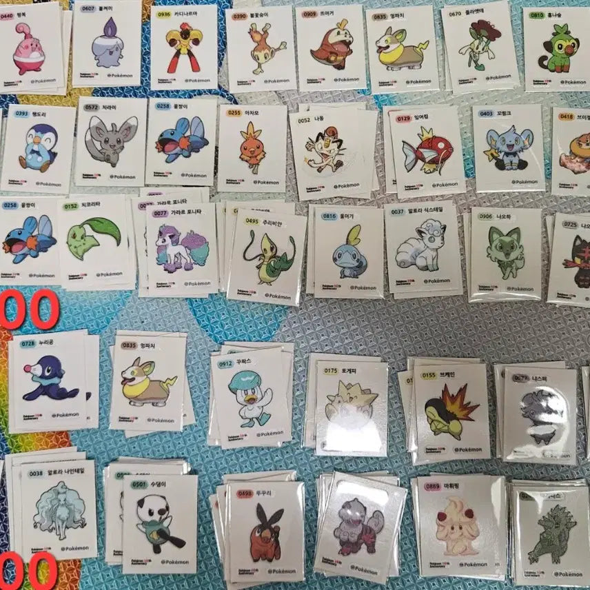 [SOLD OUT] 포켓몬 띠부씰 시즌5 30주년 로고씰 레쿠쟈 비크티니 나무킹 썬더  판매