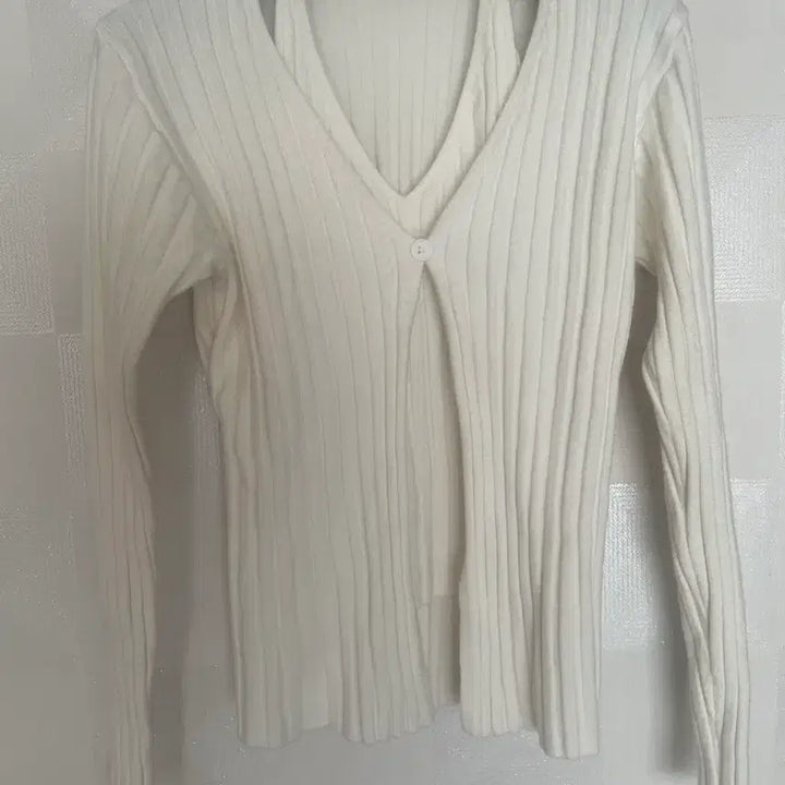 [BUNJANG] Ribbed Cardigan and Camisole Set / 가디건 + 나시 세트