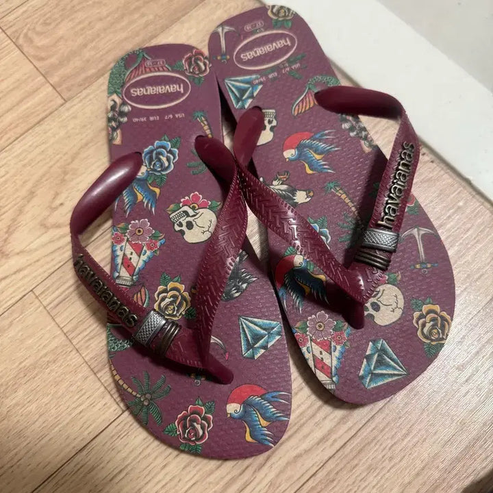 [BUNJANG] Havaianas Burgundy Ring Flip-Flops / 하바이아니스 버건디 링 쪼리