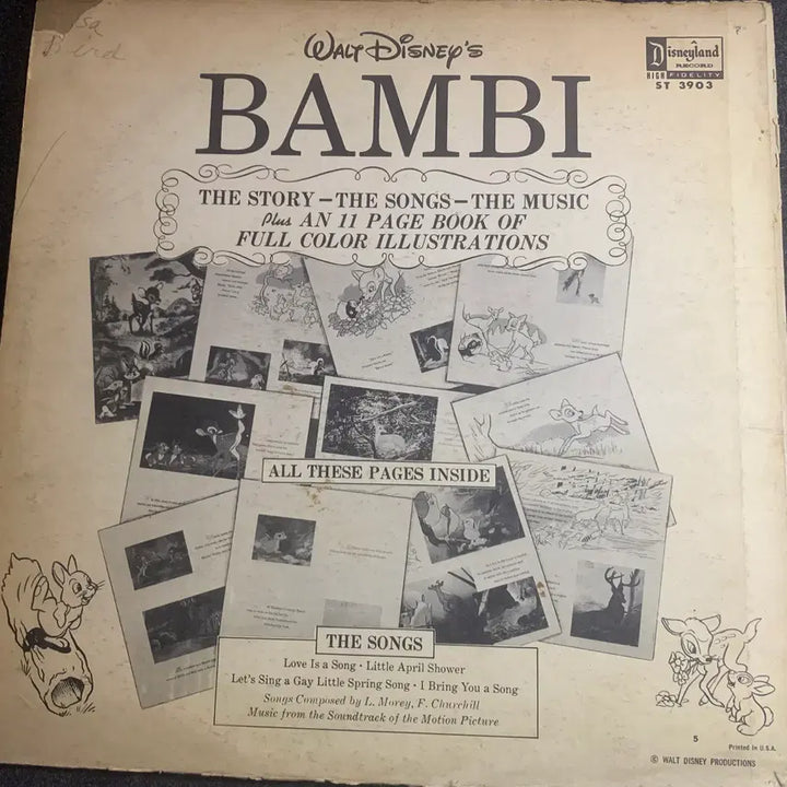 [BUNJANG] Walt Disney Bambi Vintage LP / [LP] 월트디즈니 밤비 빈티지 LP