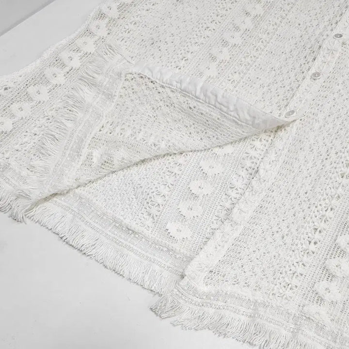 [BUNJANG] Thursday Island Scallop Short Sleeve Long Cardigan / 써스데이아일랜드 스카시 반팔 롱 가디건 (23년)