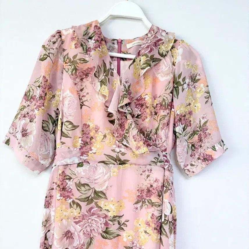 [SOLD OUT] 시크라인 플로럴 쉬폰 롱 원피스