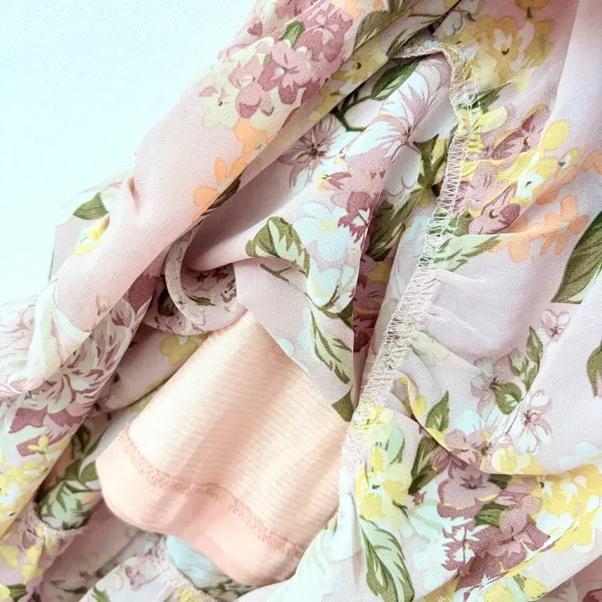 [SOLD OUT] 시크라인 플로럴 쉬폰 롱 원피스