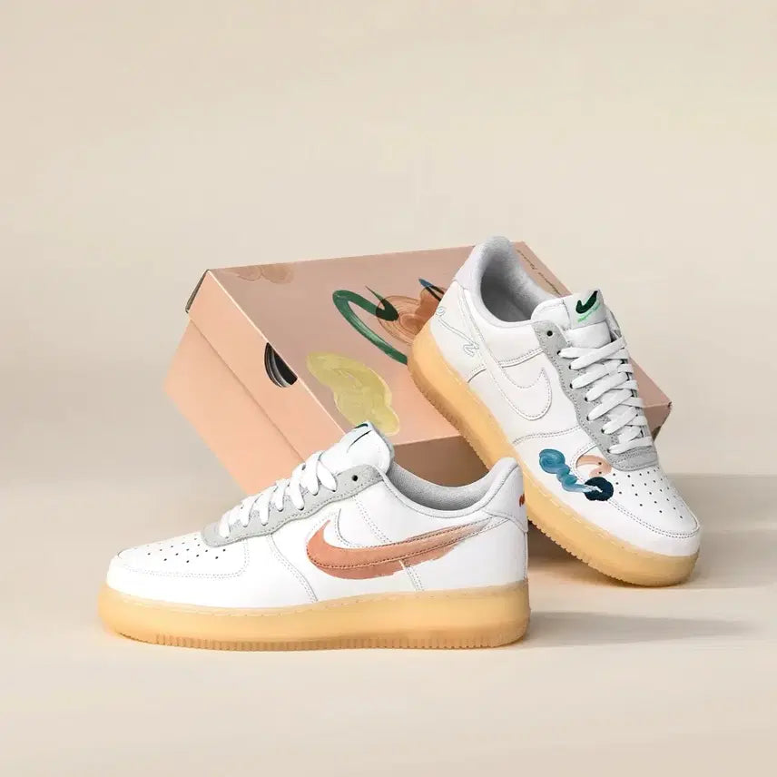 [BUNJANG] Nike Air Force 1 Flyleather Mayumi Yamase Solar Red Sneakers / 나이키 에어 포스 1 플라이레더 마유미 야마세 솔라 레드 285