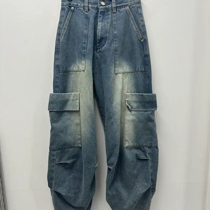 [BUNJANG] Urban Dress Washed Denim Cargo Jogger Pants M / [만원 아라비아빈티지]어반드레스 워싱 데님 카고 조거 팬츠 M