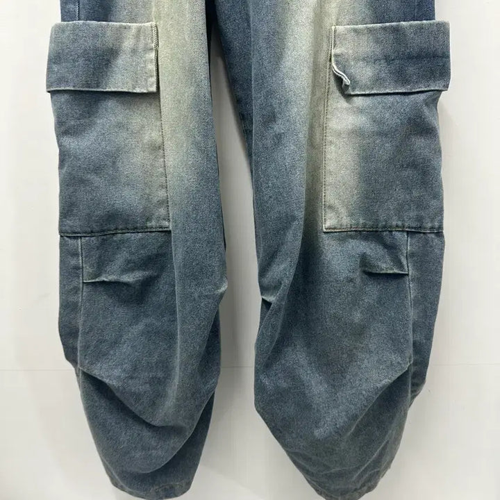 [BUNJANG] Urban Dress Washed Denim Cargo Jogger Pants M / [만원 아라비아빈티지]어반드레스 워싱 데님 카고 조거 팬츠 M