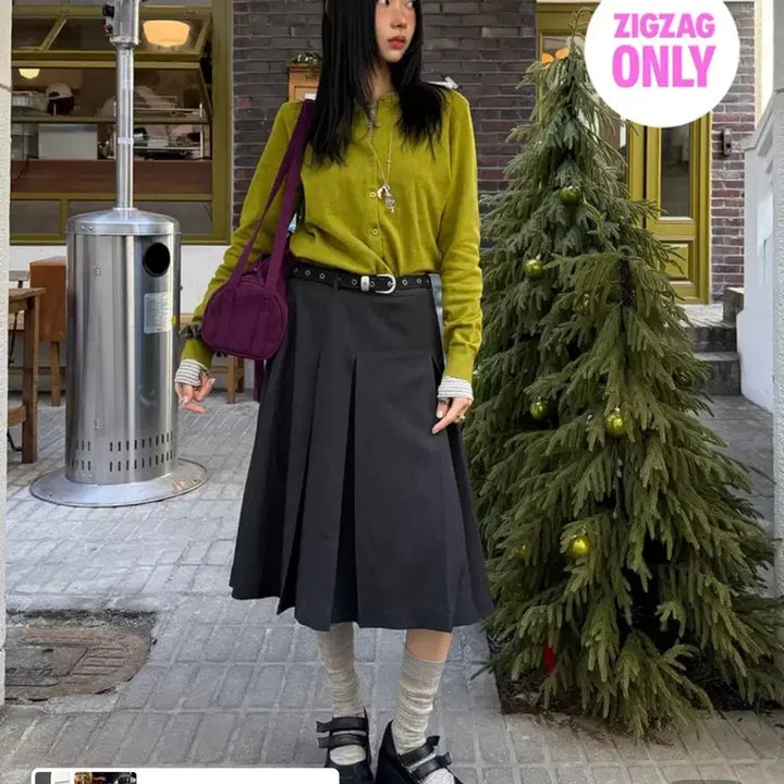 [BUNJANG] Spao Pleated Midi Skirt / 아가리어터 플리츠 스커트
