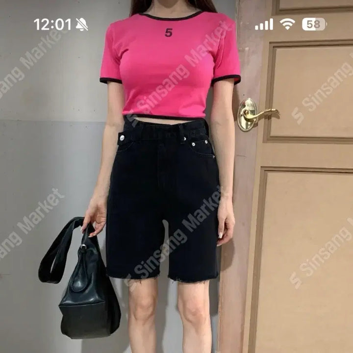[BUNJANG] Black Denim Shorts / 흑청 반하이 데님비지