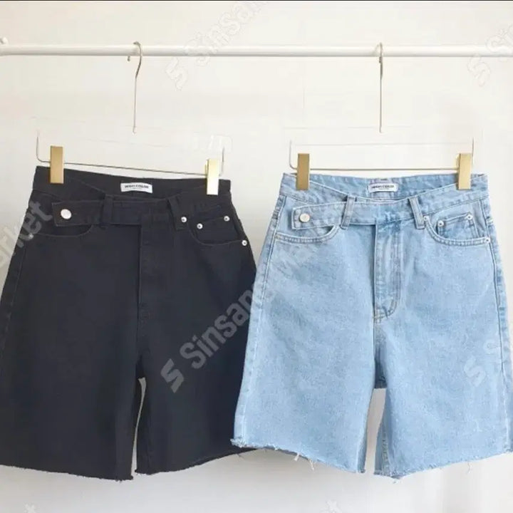 [BUNJANG] Black Denim Shorts / 흑청 반하이 데님비지