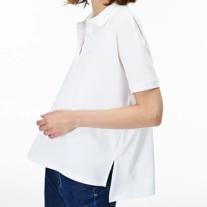 [SOLD OUT] 여성S 라코스테 가오리핏 반팔카라티 화이트 소프트