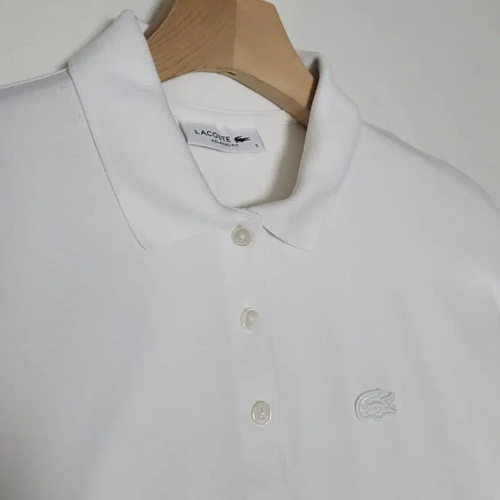 [SOLD OUT] 여성S 라코스테 가오리핏 반팔카라티 화이트 소프트