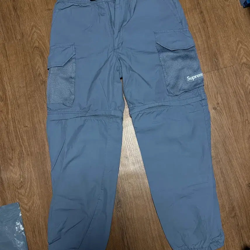[BUNJANG] Supreme Mesh Pocket Belted Cargo Pants - Slate / 슈프림 메쉬 포켓 벨티드 카고 팬츠 슬레이트 - 21SS
