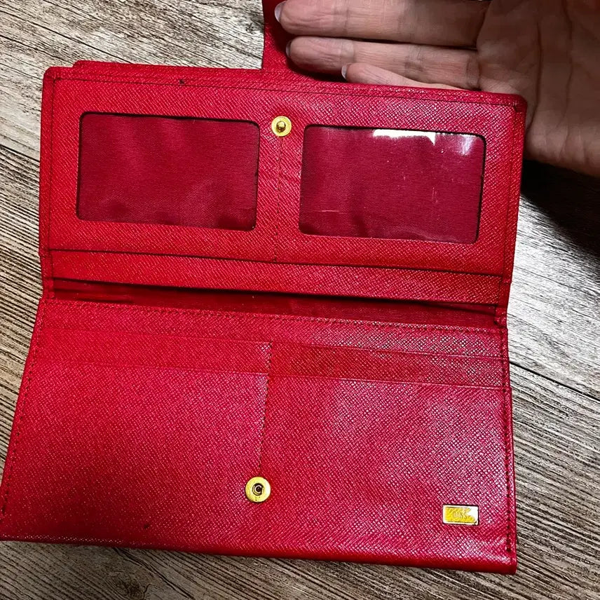 [BUNJANG] Daks Red Check Long Wallet / 닥스 레드 체크 장지갑