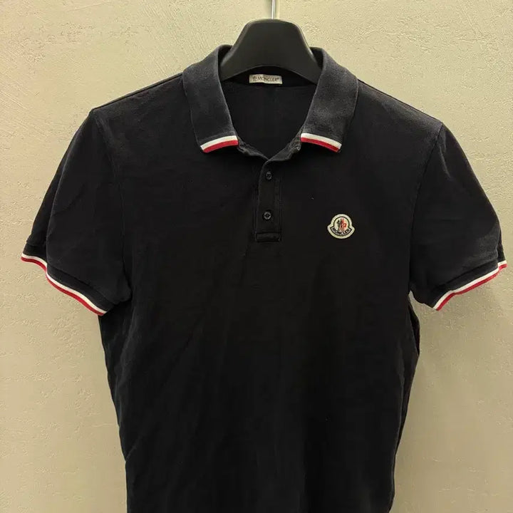 [BUNJANG] Moncler Logo Polo Shirt Black L / 몽클레어 정품 로고 폴로 셔츠 블랙 L