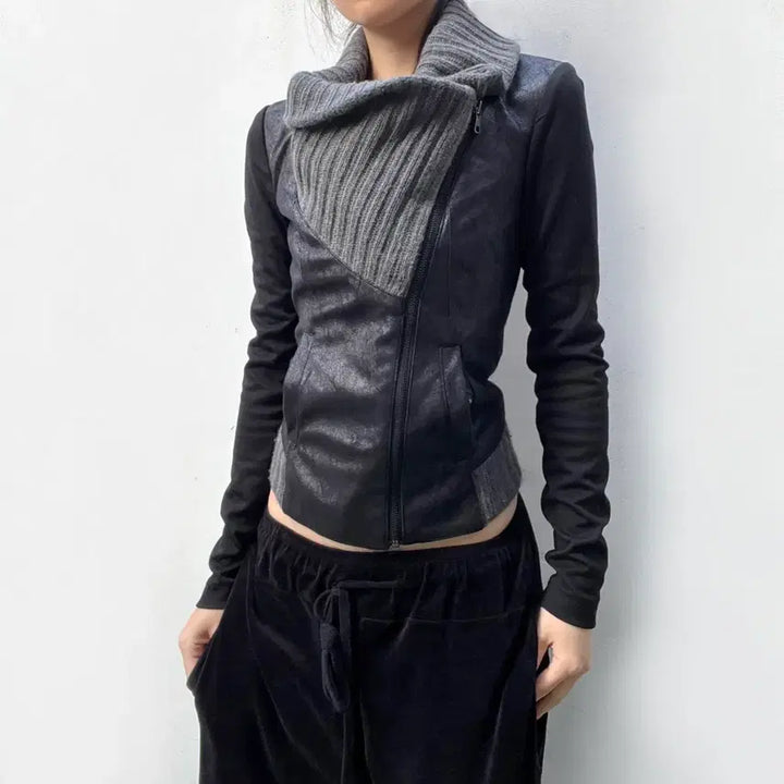 [BUNJANG] A/X Drape High Neck Zip-up Top / A/X 드레이프 하이넥 집업