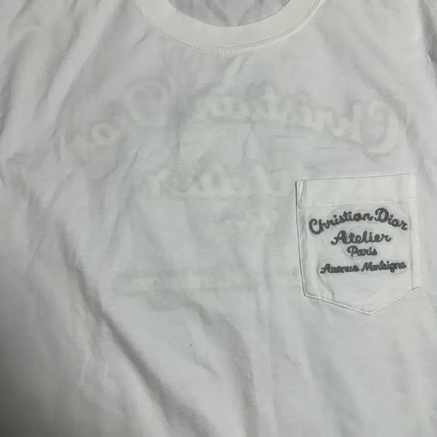 [BUNJANG] Dior Atelier White Pocket Short Sleeve T-shirt / 디올 아뜰리에 화이트 포켓 반팔