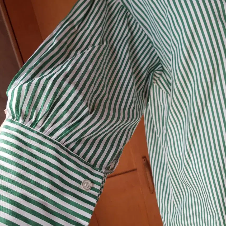 [BUNJANG] Striped Pullover Shirts Set / 그린+보라색 스트라잎 셔츠( 1+1)