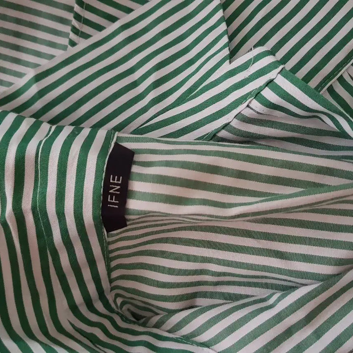 [BUNJANG] Striped Pullover Shirts Set / 그린+보라색 스트라잎 셔츠( 1+1)