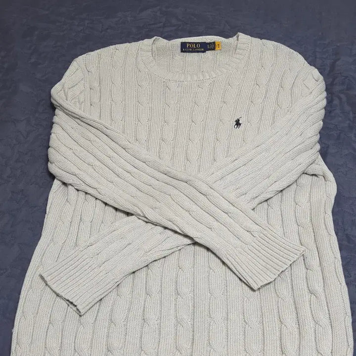 [BUNJANG] Polo Ralph Lauren Cable Knit Sweater / (2장) 폴로 랄프로렌 케이블 니트 XL 블랙, 그레이