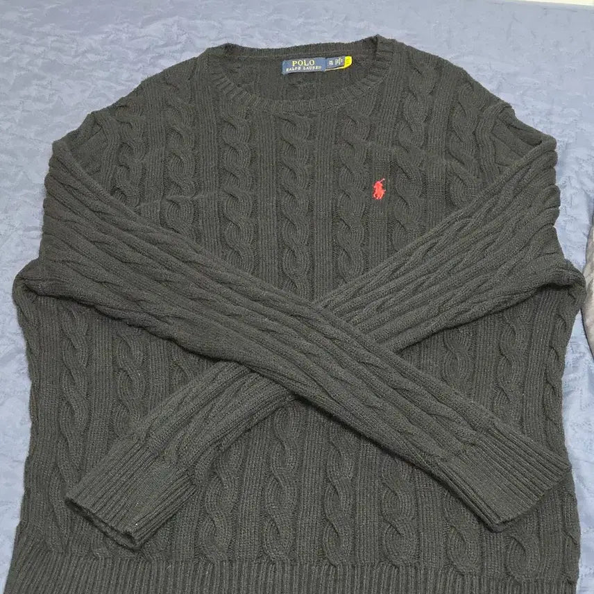 [BUNJANG] Polo Ralph Lauren Cable Knit Sweater / (2장) 폴로 랄프로렌 케이블 니트 XL 블랙, 그레이