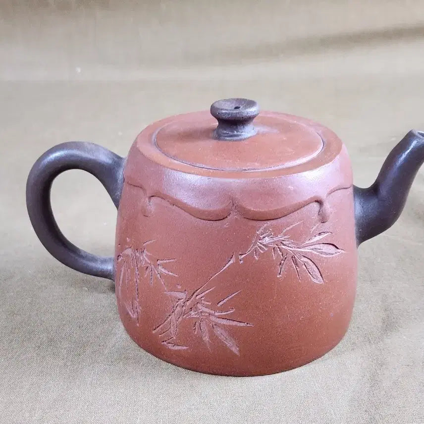 [BUNJANG] Chinese Porcelain Zisha Teapot / 중국도자기 자사호 음각서문과 죽문,손조형