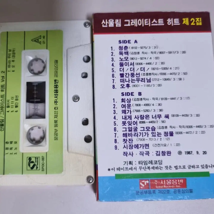 [BUNJANG] Sanullim Greatest Hit Vol. 2 Unsealed Cassette Tape / 산울림 그레이티스트 히트 제2집 (개봉 카세트테이프)