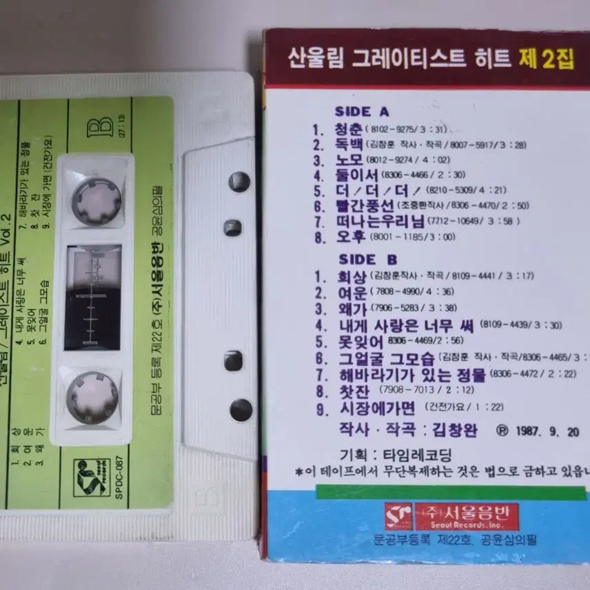 [BUNJANG] Sanullim Greatest Hit Vol. 2 Unsealed Cassette Tape / 산울림 그레이티스트 히트 제2집 (개봉 카세트테이프)