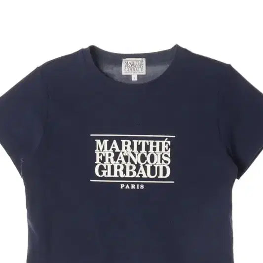 [BUNJANG] Marithe Francois Girbaud Navy Logo Crop T-shirt (S) / 마리떼 프랑소와 저버 네이비 로고 크롭 티 S