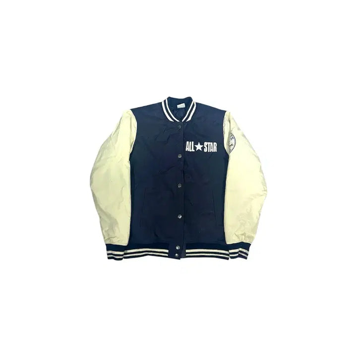 [BUNJANG] Converse Navy Old School Quilted Varsity Jacket / 컨버스 네이비 올드스쿨 누빔 바시티 자켓 스타디움 점퍼 M