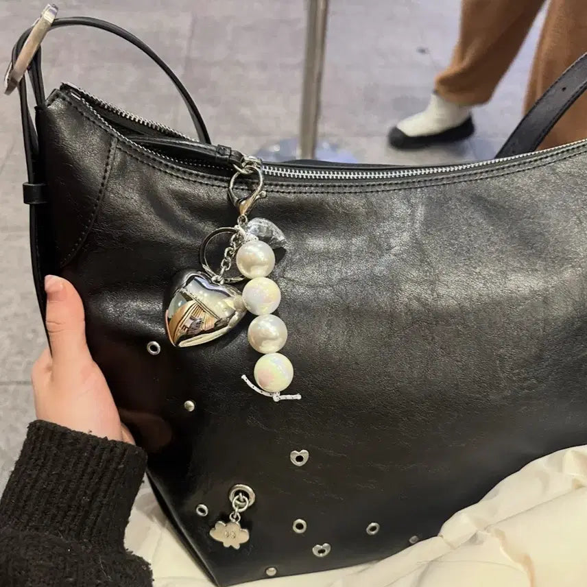 [BUNJANG] MY SHELL Starry Black Big Shoulder Bag / 스타리 블랙 빅 숄더백 마이쉘 MY SHELL
