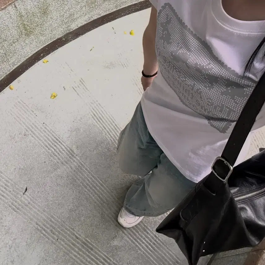 [BUNJANG] MY SHELL Starry Black Big Shoulder Bag / 스타리 블랙 빅 숄더백 마이쉘 MY SHELL