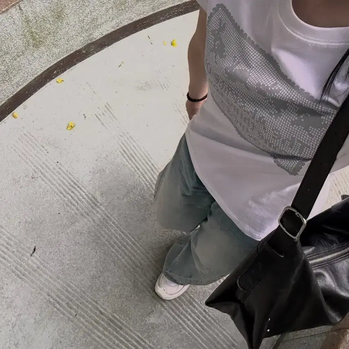 [BUNJANG] MY SHELL Starry Black Big Shoulder Bag / 스타리 블랙 빅 숄더백 마이쉘 MY SHELL