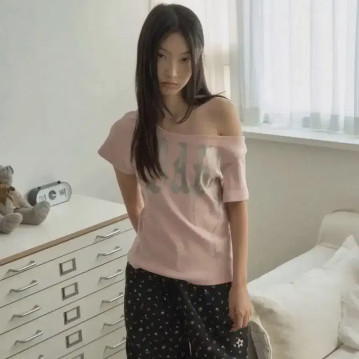[BUNJANG] SetUpExe Baby Wide Neck Top Pink / 셋업이엑스이 BABY WIDE NECK TOP PINK