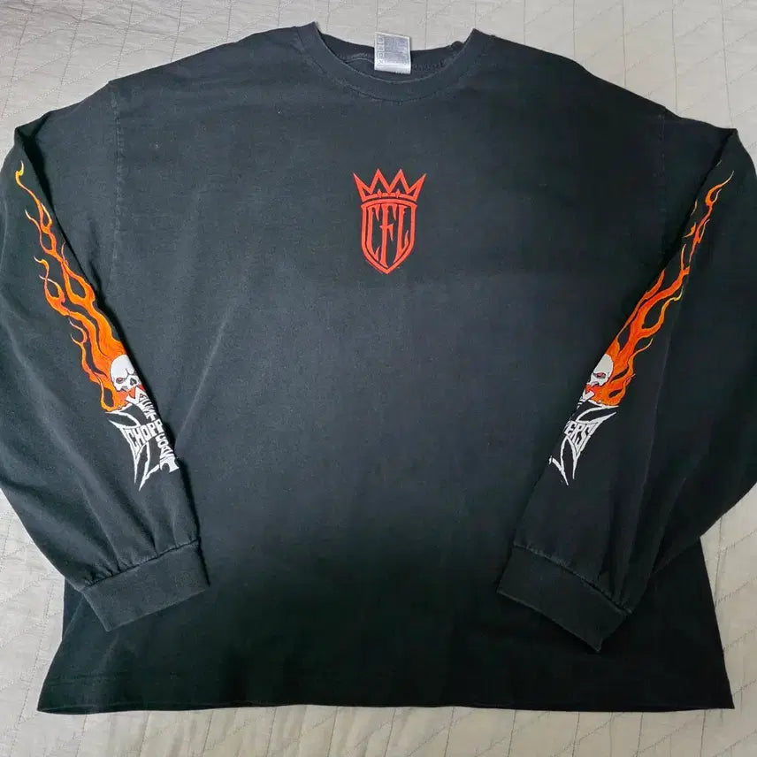 [BUNJANG] WCC West Coast Choppers Flame Long Sleeve Shirt / [2XL] 빈티지 WCC 웨스트 코스트 차퍼스 플레임 롱슬리브