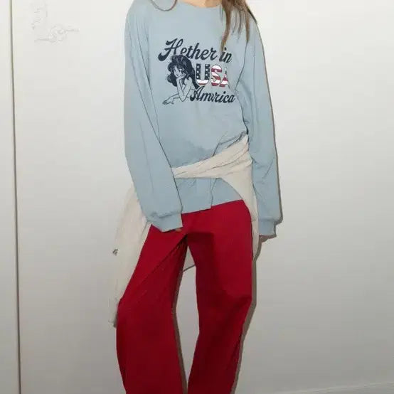 [BUNJANG] Hetherment Long Sleeve T-Shirt / hetherment 긴팔티셔츠 하늘색
