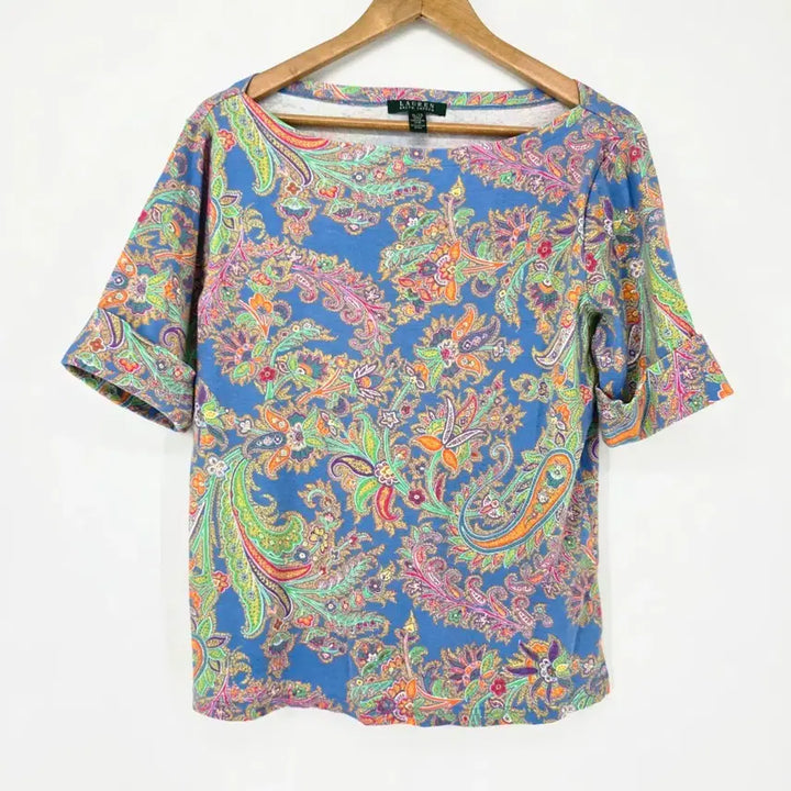 [BUNJANG] Ralph Lauren Paisley Short Sleeve T-shirt / 로렌 랄프로렌 페이즐리 반팔 티셔츠