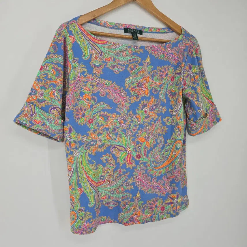 [BUNJANG] Ralph Lauren Paisley Short Sleeve T-shirt / 로렌 랄프로렌 페이즐리 반팔 티셔츠