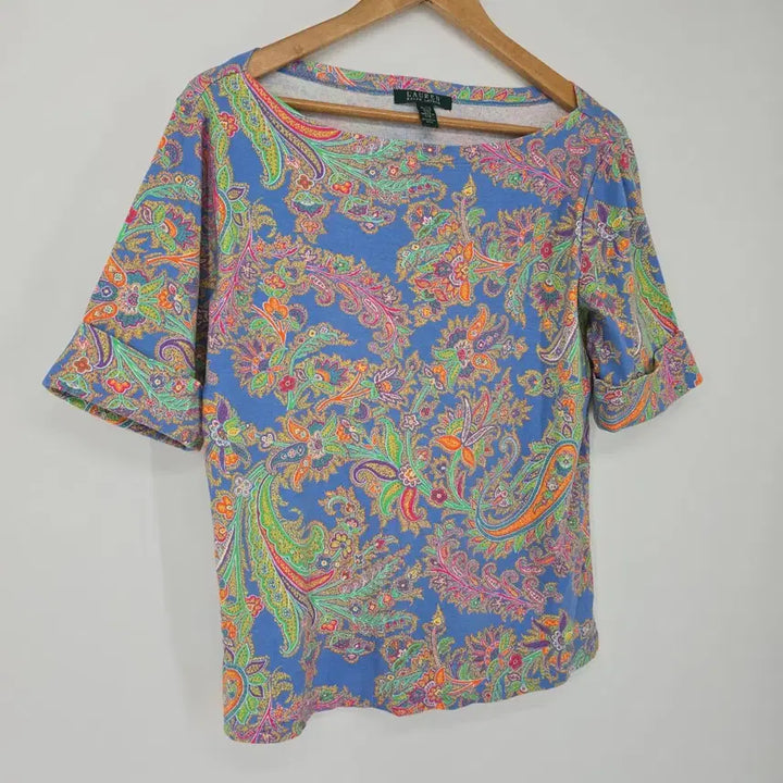 [BUNJANG] Ralph Lauren Paisley Short Sleeve T-shirt / 로렌 랄프로렌 페이즐리 반팔 티셔츠