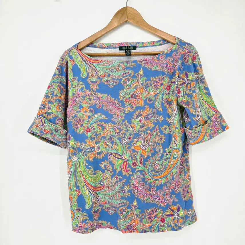 [BUNJANG] Ralph Lauren Paisley Short Sleeve T-shirt / 로렌 랄프로렌 페이즐리 반팔 티셔츠