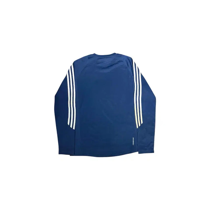 [BUNJANG] Adidas Sporty Blockcore Navy Long Sleeve T-shirt / 아디다스 네이비 스포티 블록코어 화이트 삼선 긴팔티 M