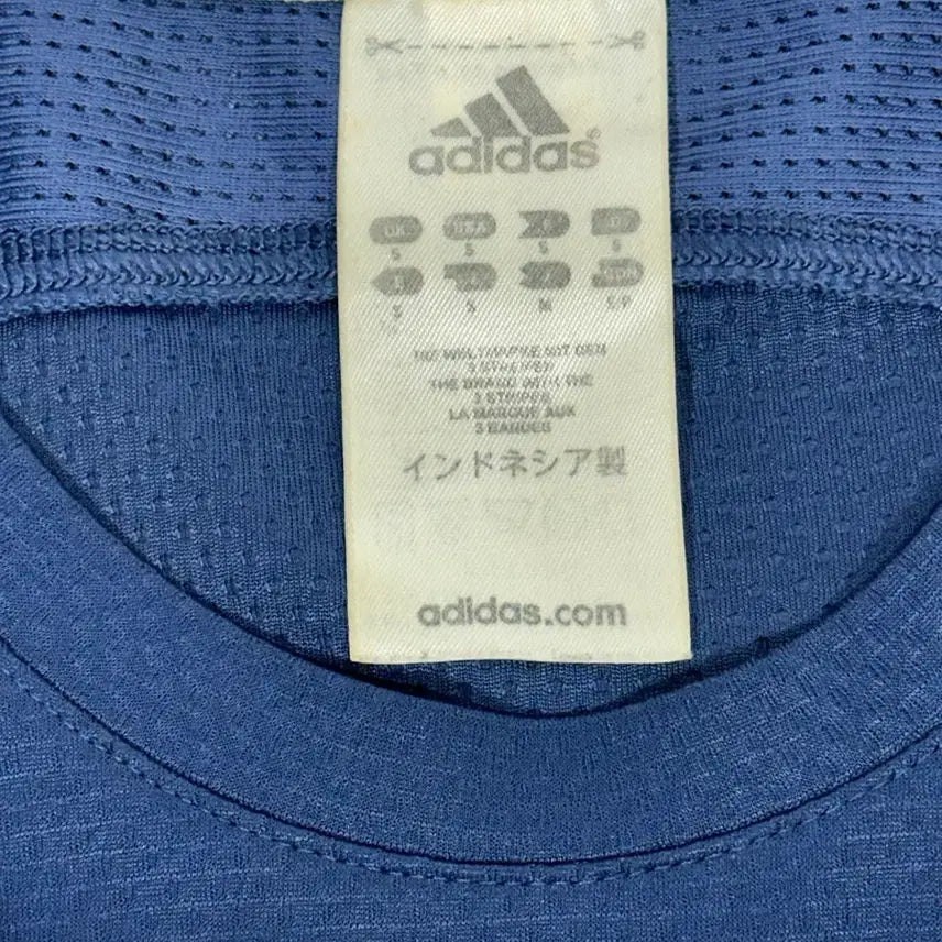 [BUNJANG] Adidas Sporty Blockcore Navy Long Sleeve T-shirt / 아디다스 네이비 스포티 블록코어 화이트 삼선 긴팔티 M