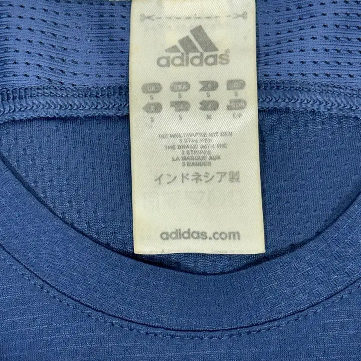 [BUNJANG] Adidas Sporty Blockcore Navy Long Sleeve T-shirt / 아디다스 네이비 스포티 블록코어 화이트 삼선 긴팔티 M