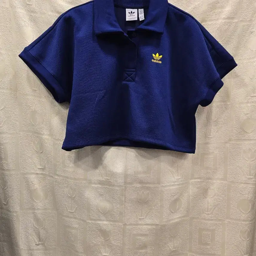 [BUNJANG] Adidas Cropped Collar T-shirt Navy XS-S / 아디다스 크롭 카라티 네이비 XS-S
