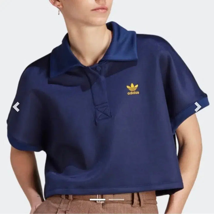[BUNJANG] Adidas Cropped Collar T-shirt Navy XS-S / 아디다스 크롭 카라티 네이비 XS-S