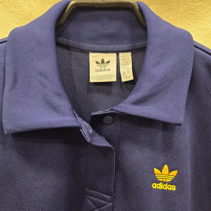 [BUNJANG] Adidas Cropped Collar T-shirt Navy XS-S / 아디다스 크롭 카라티 네이비 XS-S