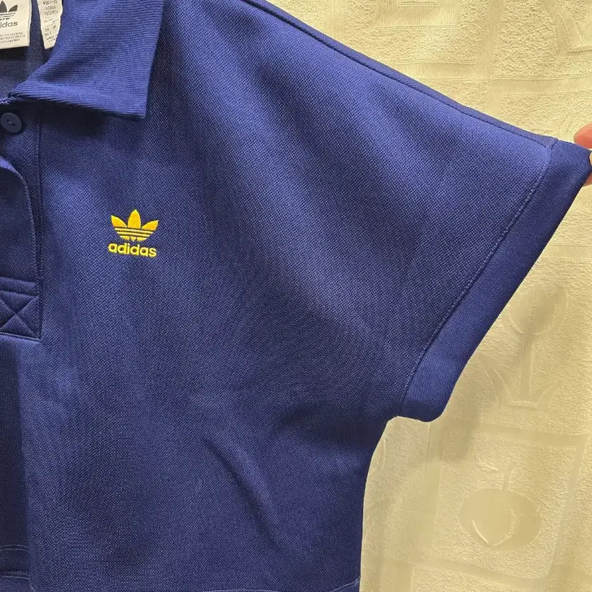 [BUNJANG] Adidas Cropped Collar T-shirt Navy XS-S / 아디다스 크롭 카라티 네이비 XS-S