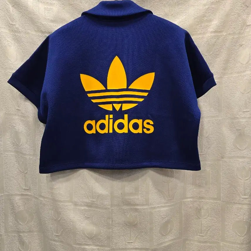 [BUNJANG] Adidas Cropped Collar T-shirt Navy XS-S / 아디다스 크롭 카라티 네이비 XS-S