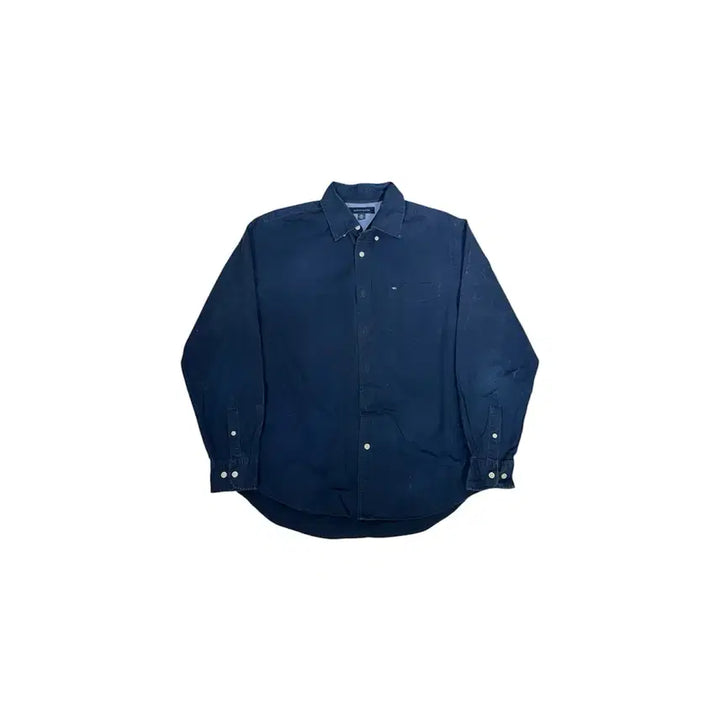 [BUNJANG] Tommy Hilfiger Solid Navy Oversized Shirt M / 타미 힐피거 솔리드 네이비 오버핏 셔츠 M