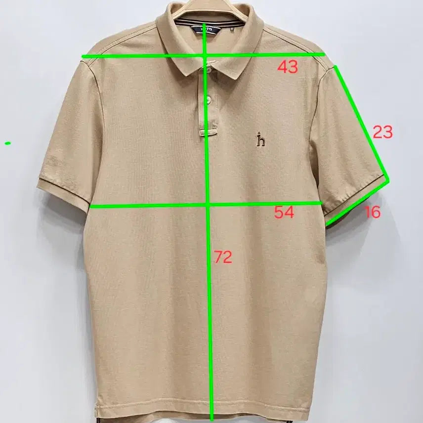 [BUNJANG] HAZZYS Beige Cotton Blend Short Sleeve Polo Shirt / HAZZYS 헤지스 베이지 면혼방 반팔 카라 티셔츠 105