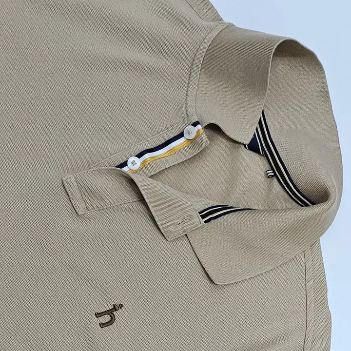 [BUNJANG] HAZZYS Beige Cotton Blend Short Sleeve Polo Shirt / HAZZYS 헤지스 베이지 면혼방 반팔 카라 티셔츠 105